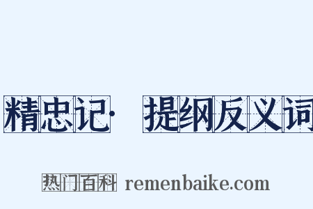 精忠记·提纲反义词是什么意思的图片